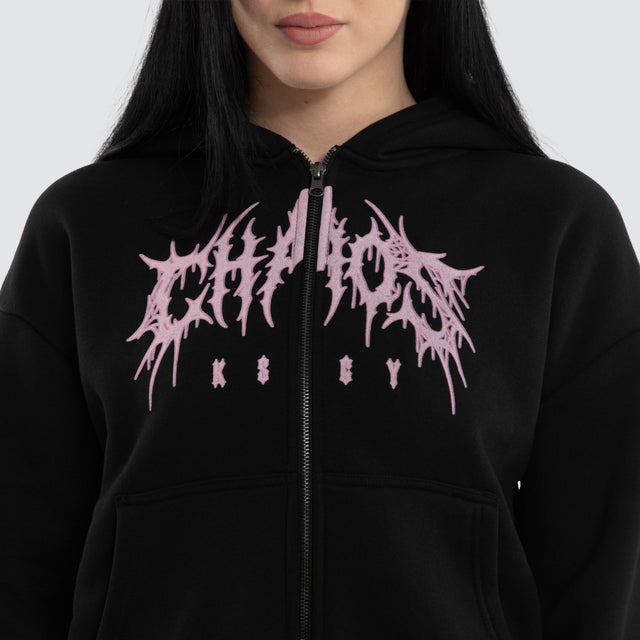 Caterina Street Zip Hoodie Jet Black