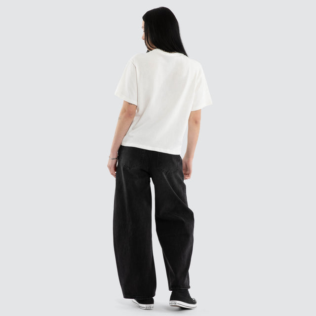 Alessandra Rebel Crop Tee Natural White