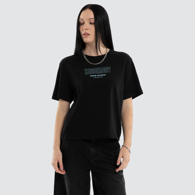 Lucinda Rebel Crop Tee Jet Black