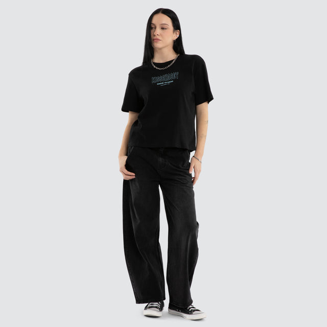 Lucinda Rebel Crop Tee Jet Black