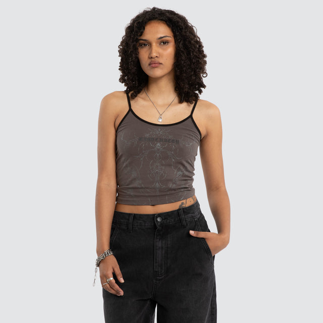 Luke Walker Array Crop Cami Charcoal