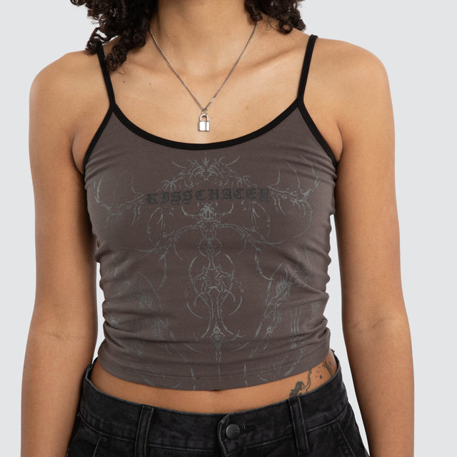 Luke Walker Array Crop Cami Charcoal
