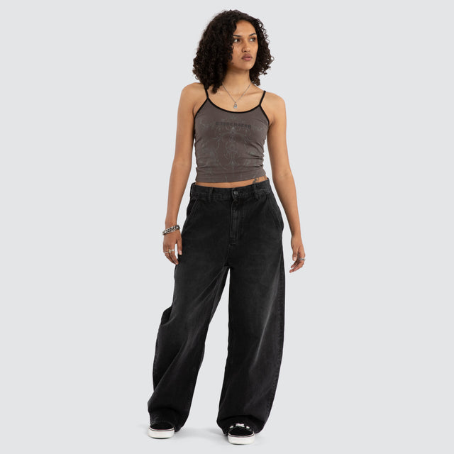 Luke Walker Array Crop Cami Charcoal