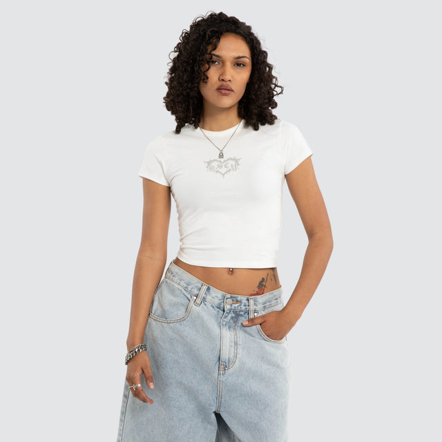 Butterfly Baby Tee Natural White