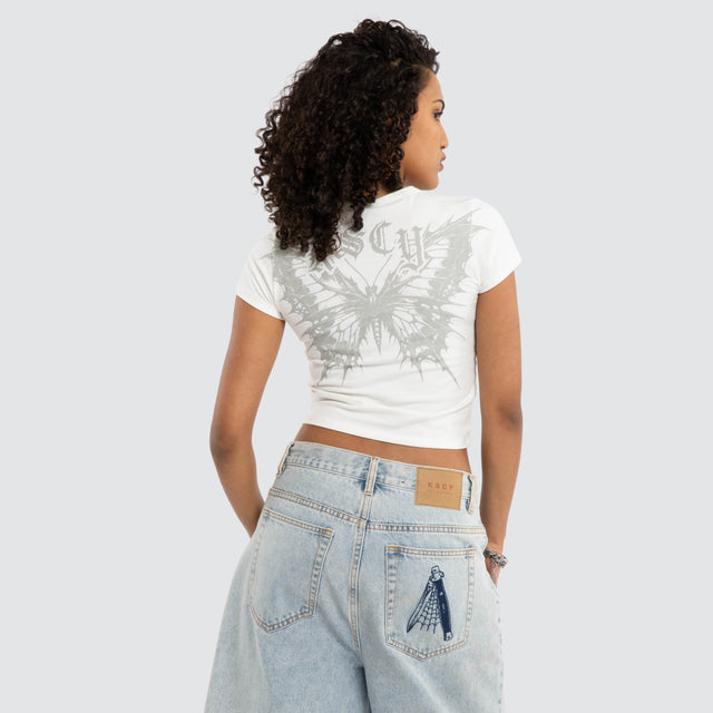 Butterfly Baby Tee Natural White