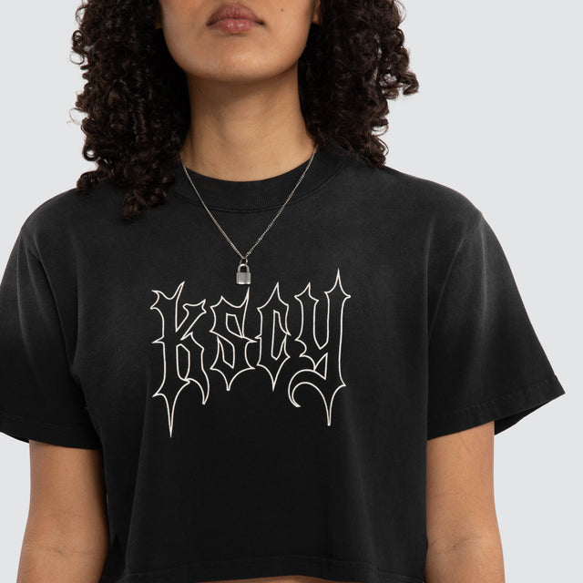 Ice Crop Tee Sunbleached Black