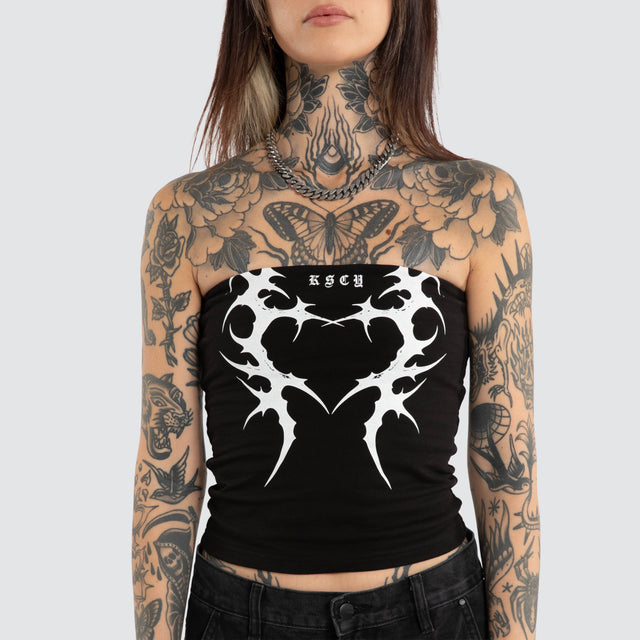 Biting Bandeau Top Jet Black