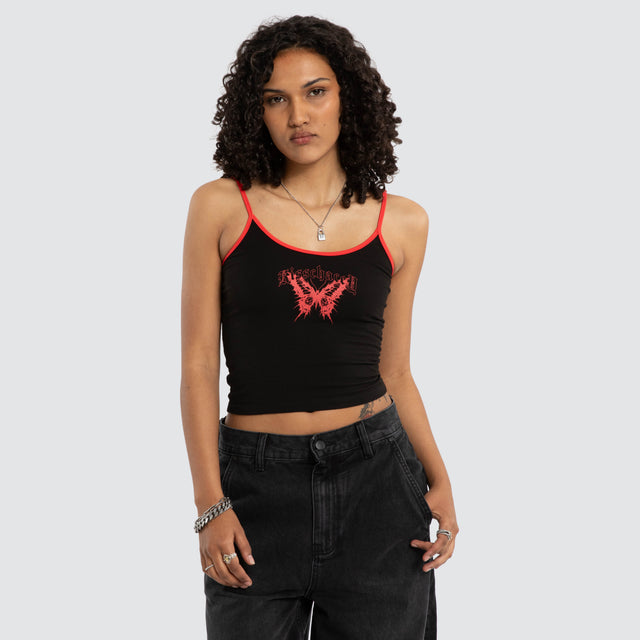 Lycoris Crop Cami Jet Black