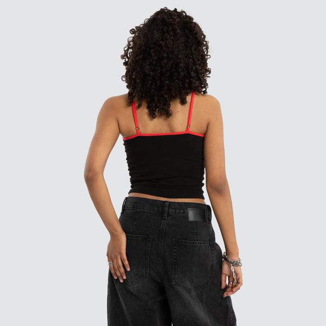 Lycoris Crop Cami Jet Black
