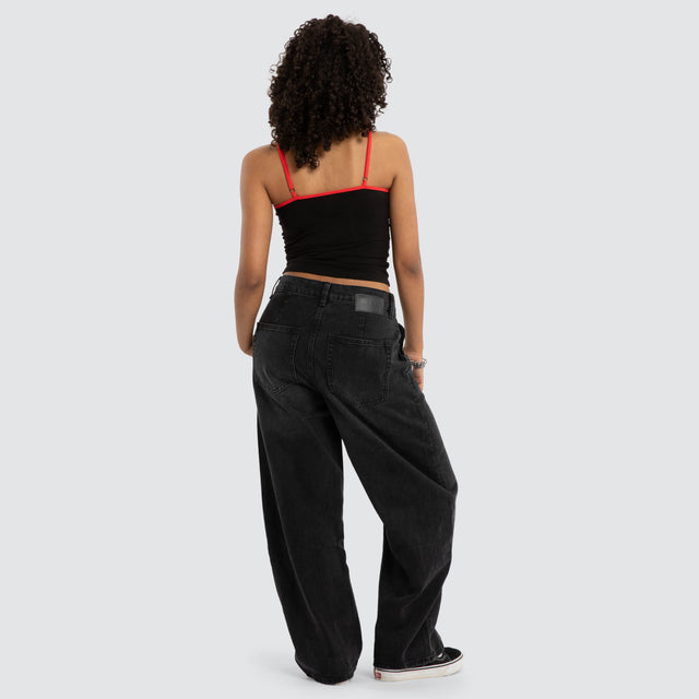 Lycoris Crop Cami Jet Black