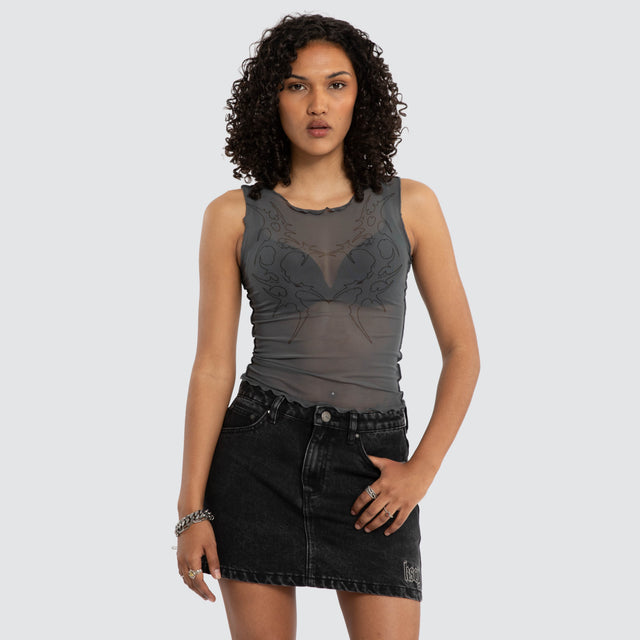 Heartbreaker Mesh Tank Asphalt