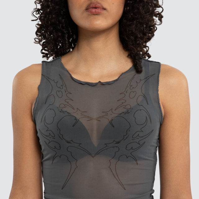 Heartbreaker Mesh Tank Asphalt
