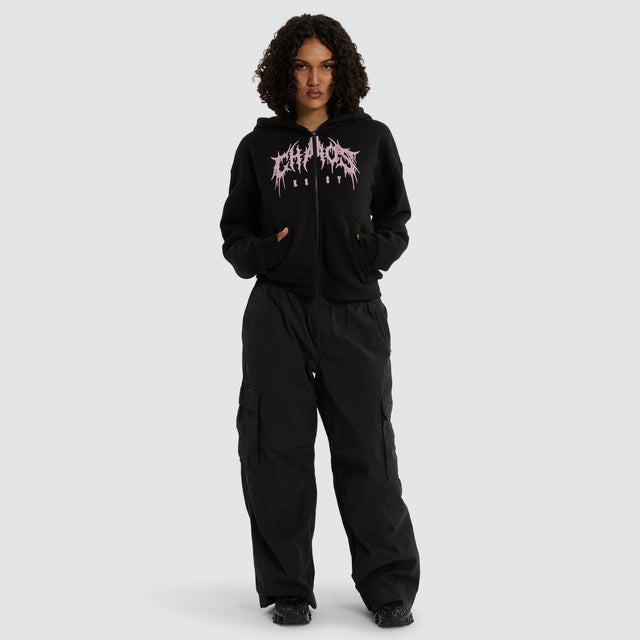 Caterina Street Zip Hoodie Jet Black