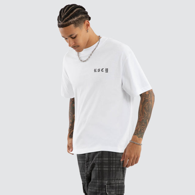 Model wears Marked Street Tee Optical White T-Shirts White – image 5