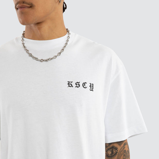 Model wears Marked Street Tee Optical White T-Shirts White – image 4