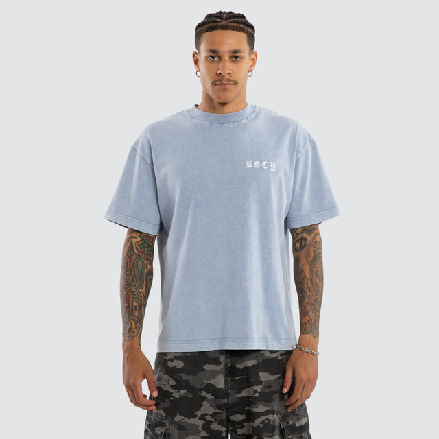 Model wears Marked Street Tee Snow Allure T-Shirts Grey – image 1