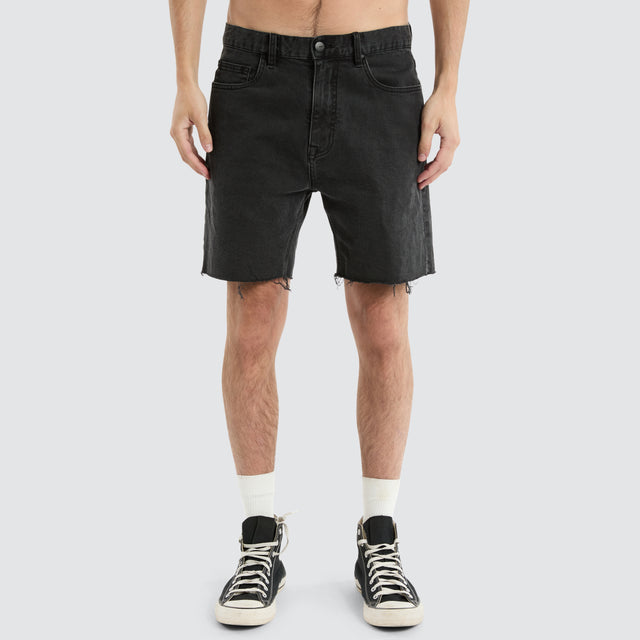 KS5 Slim Denim Shorts Vintage Black