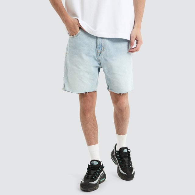 KS5 Slim Denim Shorts Sunbleached Blue