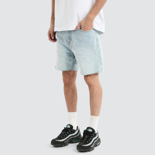 KS5 Slim Denim Shorts Sunbleached Blue