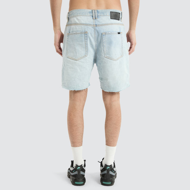 KS5 Slim Denim Shorts Sunbleached Blue