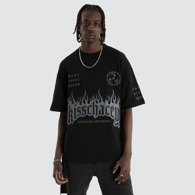 System Blacked Out Loopback Street Tee Jet Black