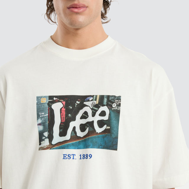 Twitch Boxed Baggy Tee in White