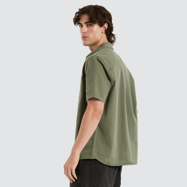 Lee Worker Short Sleeve Shirt Green