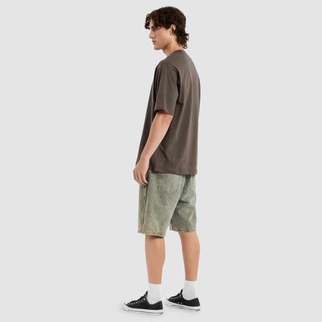 Emb Baggy Tee Brown