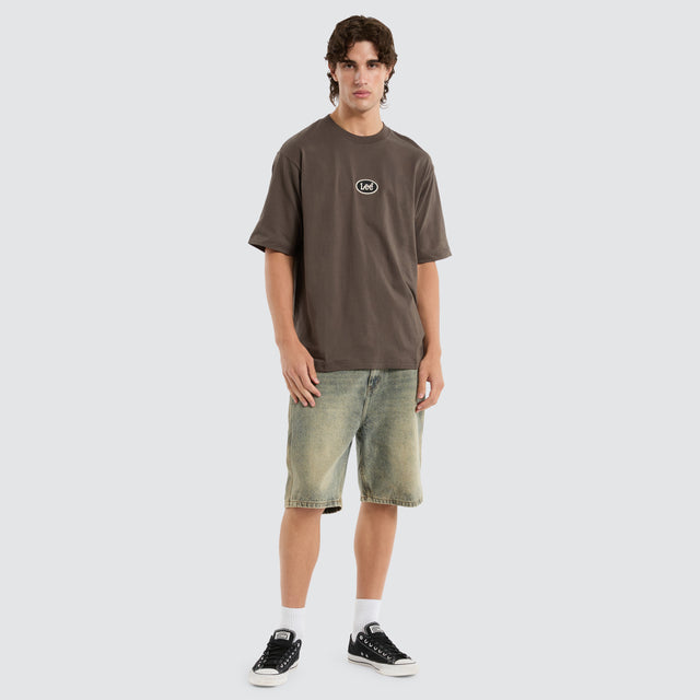 Emb Baggy Tee Brown