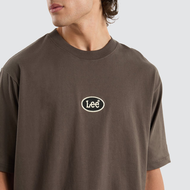 Emb Baggy Tee Brown