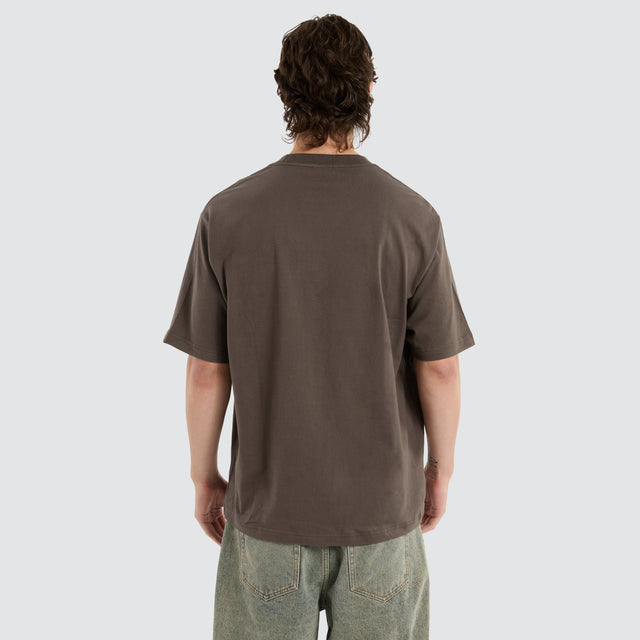 Emb Baggy Tee Brown