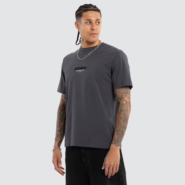 Vinyl Retro Tee Charcoal