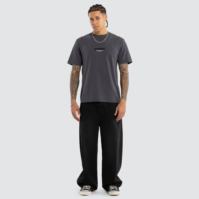 Vinyl Retro Tee Charcoal