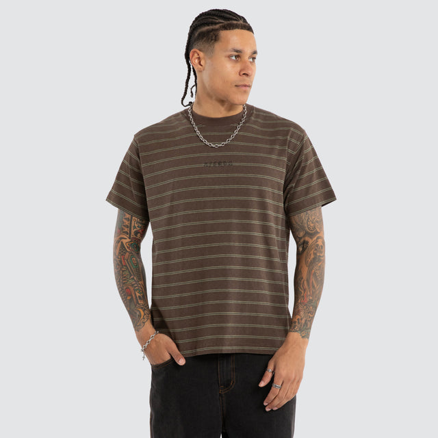 Eureka Boxy Tee Coffee Stripe