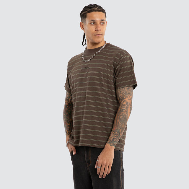 Eureka Boxy Tee Coffee Stripe
