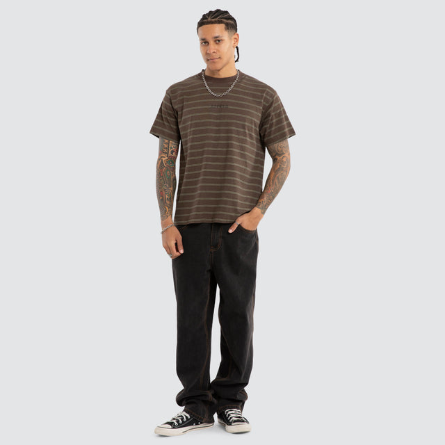 Eureka Boxy Tee Coffee Stripe