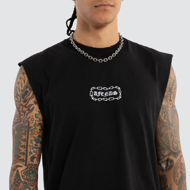 Spiritual Heavyweight Muscle Tee Stone Black