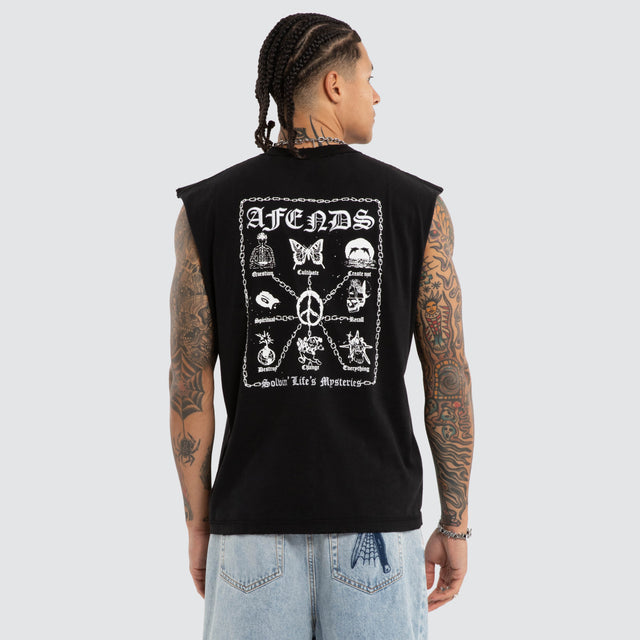 Spiritual Heavyweight Muscle Tee Stone Black