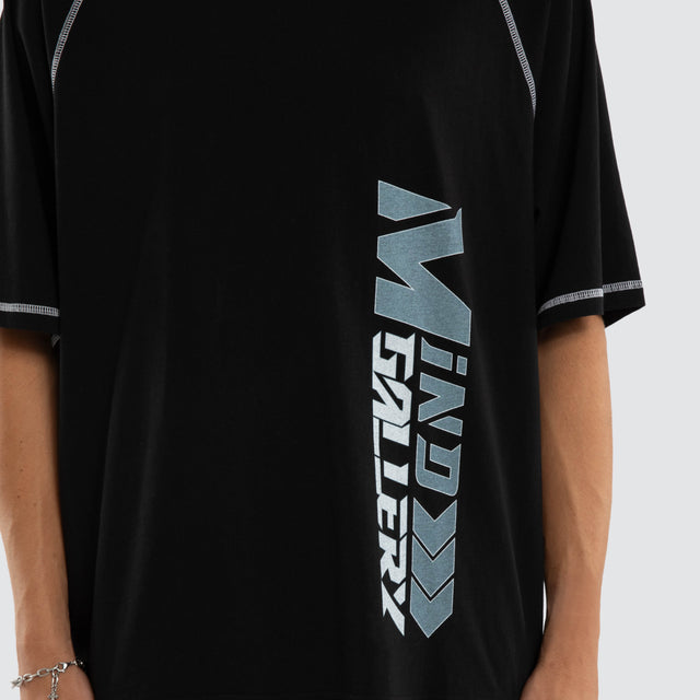 Model wears Step Raglan Raptor Tee Jet Black T-Shirts Black – image 4