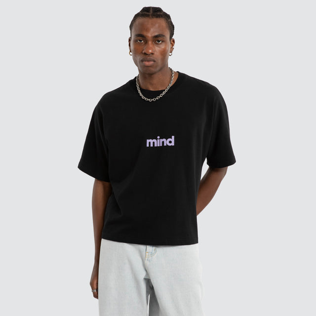 Hours Batwing Tee Jet Black