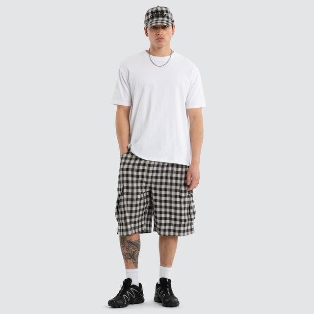 Dunne Super Baggy Jort Black Check