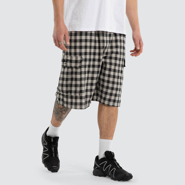Dunne Super Baggy Jort Black Check