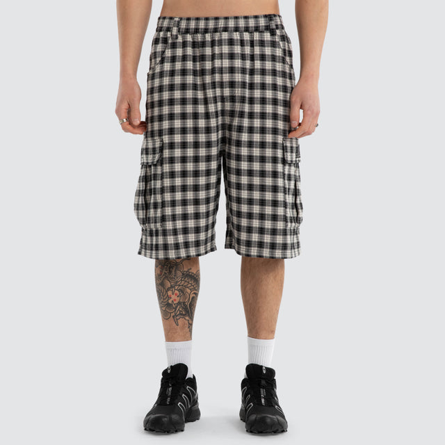 Dunne Super Baggy Jort Black Check