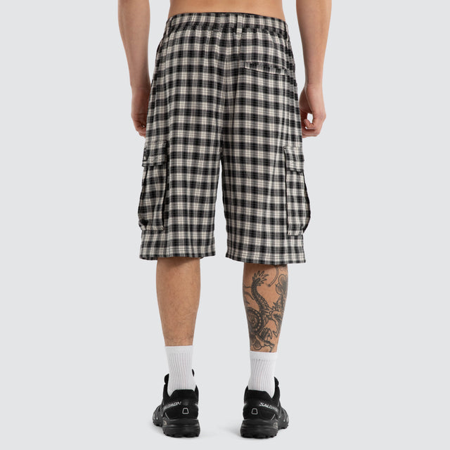 Dunne Super Baggy Jort Black Check