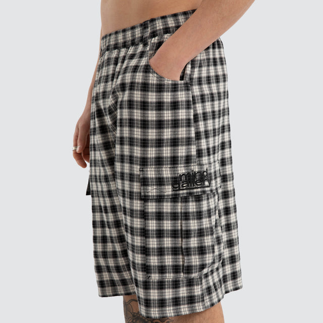 Dunne Super Baggy Jort Black Check