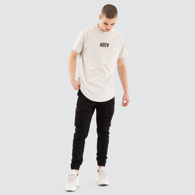 model wears Allure Dual Curved Tee Glacier Grey T-Shirts Grey - image 5