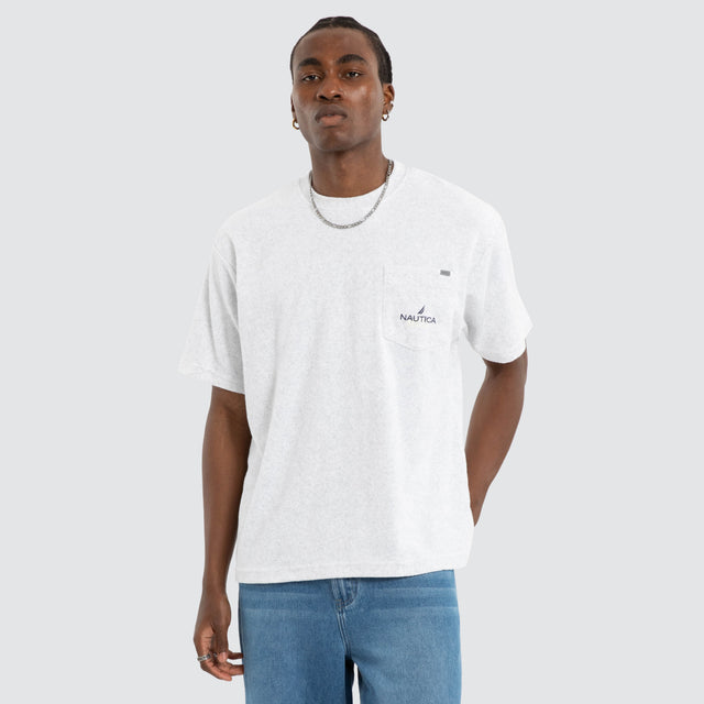 Pile Fabric Short Sleeve Pocket Tee Ash Grey