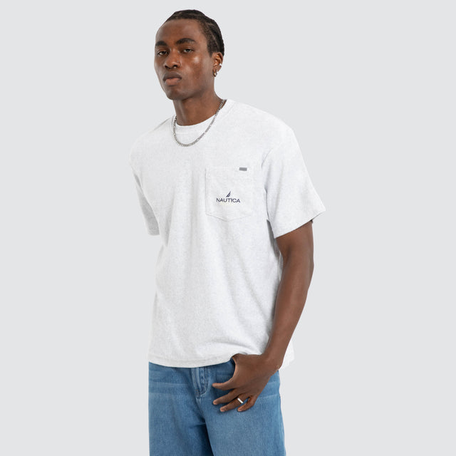 Pile Fabric Short Sleeve Pocket Tee Ash Grey