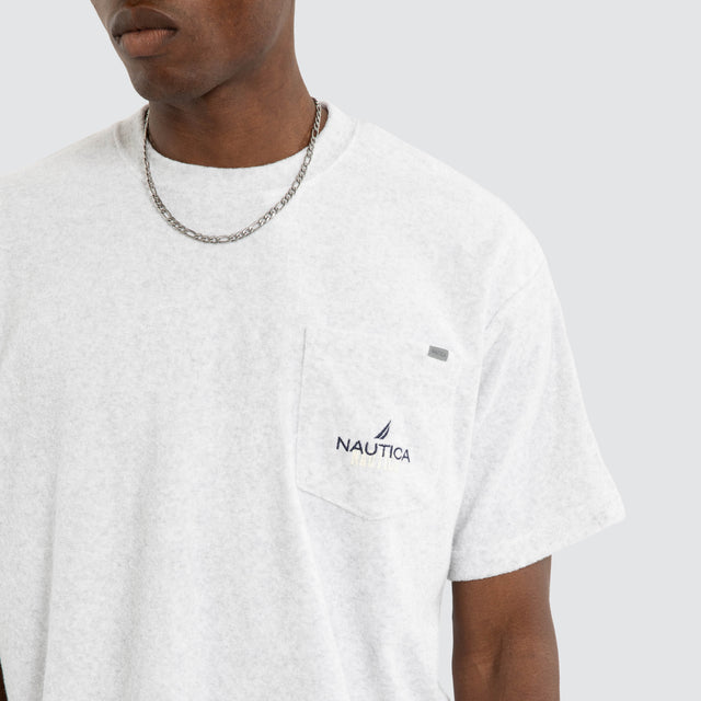 Pile Fabric Short Sleeve Pocket Tee Ash Grey