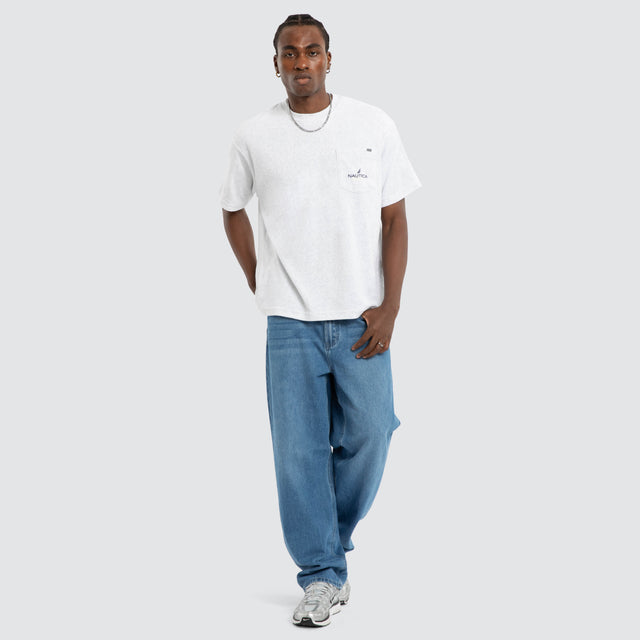 Pile Fabric Short Sleeve Pocket Tee Ash Grey